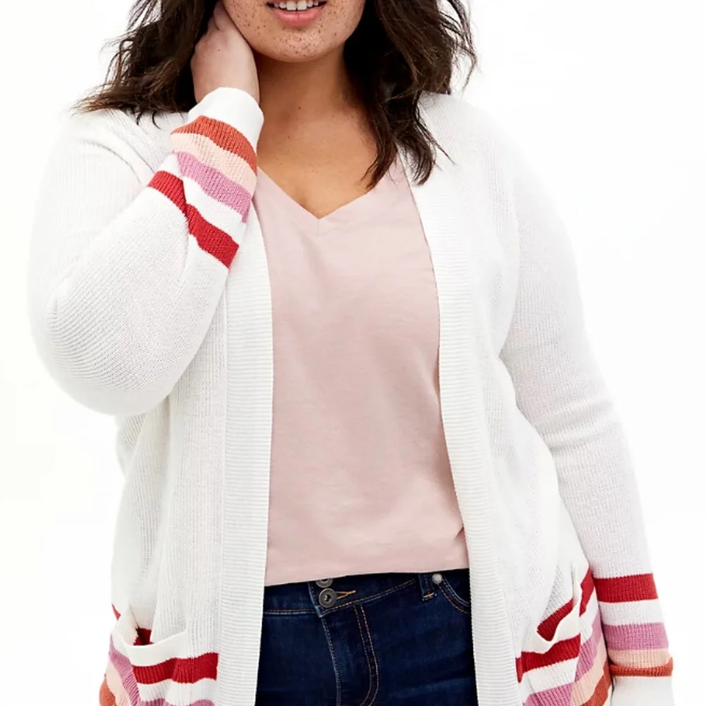 Torrid Striped Varsity Open Cardigan NWT Size 4X - Picture 1 of 4
